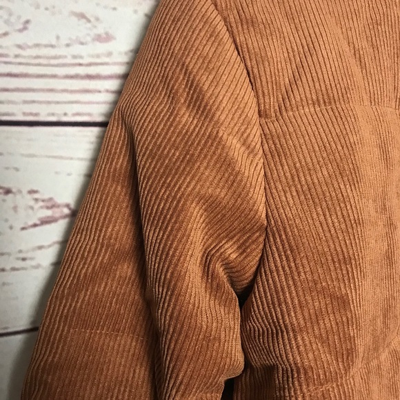 Corduroy Zip Up Puffer Jacket In Camel Sm, Med, Lg - Picture 4 of 7